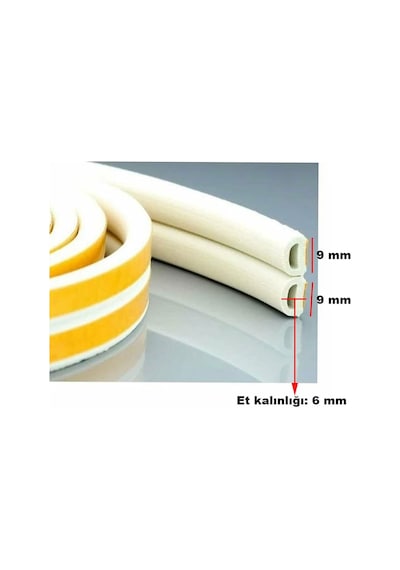 Badem10 1x2 2 Metre Kapı Pencere Soğuk İzolasyon Bandı Fitili Yapışkanlı Beyaz