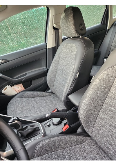 Volkswagen Taigo Uyumlu Araca Özel Deri Oto Koltuk Kılıfı 1585566 Siyah-Gri