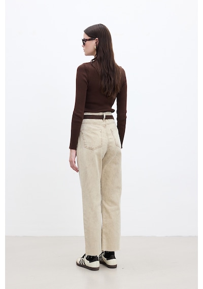 Manuka Straıght Yüksek Bel Denim Pantolon Camel Camel