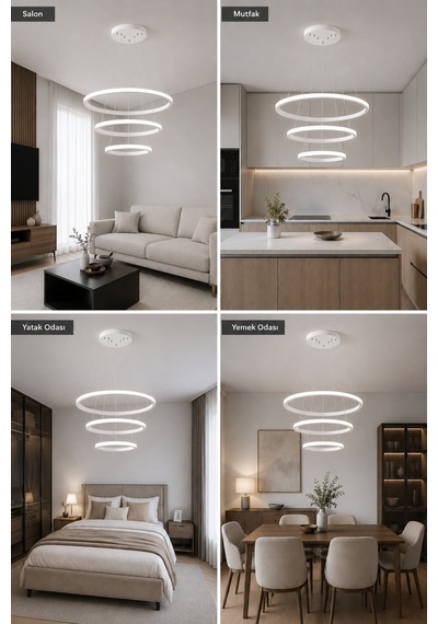 Rizon 3 Lü Led Sarkıt Avize Beyaz Işık