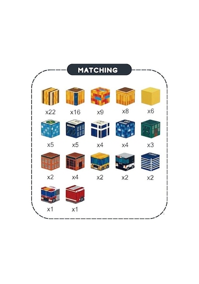 Kzl Şehir Temalı Manyetik Blok Yapı Küpleri Seti 2x2x2 Cm 96 Parça Ch1435