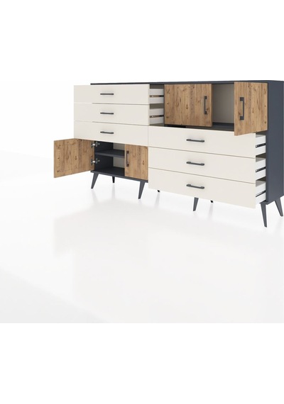 Arges Konsol 2 Raflı 6 Çekmeceli 4 Kapaklı 176x30x99 Antrasit-çam/aytaşı Atlas Çam/aytası - Antrasıt Arges Konsol 2 Raflı 6 Çekmeceli 4 Kapaklı 176x30x99 Antrasit-çam/aytaşı Atlas Çam/aytası - Antrasıt