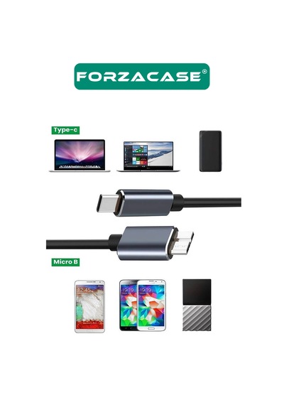 Forzacase FC884 Type-c To Micro B 3.0 Şarj Data Kablosu