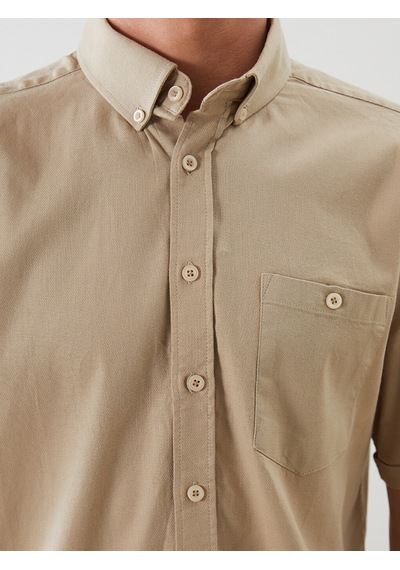 Lcwaıkıkı Classic Bej Regular Fit Poplin Erkek Gömlek