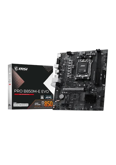 Msı Mb Pro B850m-e Evo Am5 Ddr5 8200mhz Oc Hdmı Vga M.2 Usb 5gbs 2.5g Lan Matx