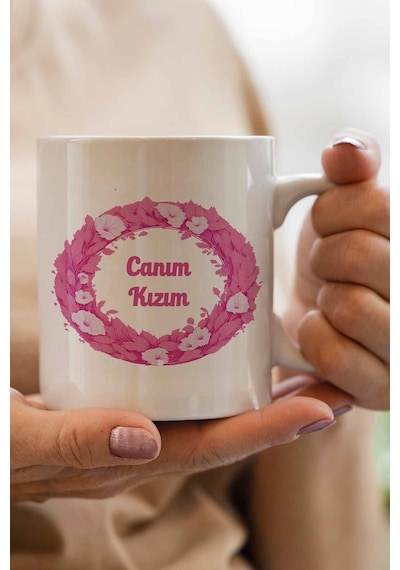 Canım Kızım Doğum Günü Hediye Baskılı Kupa Bardak Pembe