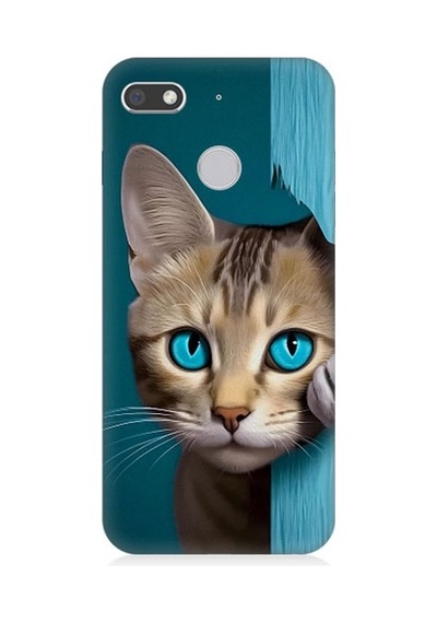 General Mobile Gm 8 Go Uyumlu Mavi Gözlü Masum Kedi Desenli Silikon Kılıf