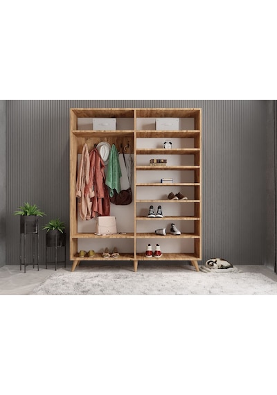 Zenon Membran 4 Kapaklı Portmanto Montaj Dahil Çam Beyaz 140 Cm