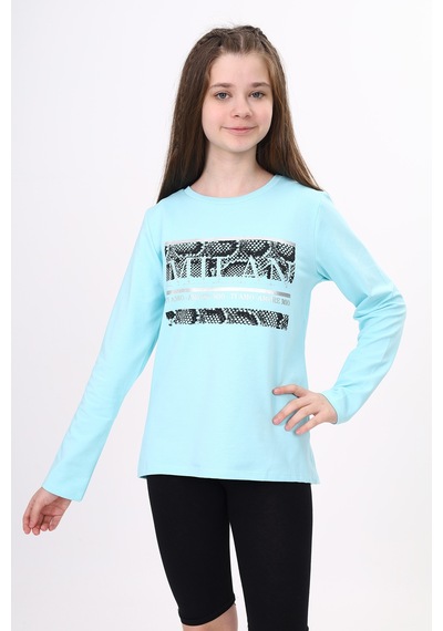 Toontoy Kız Çocuk Milan Baskılı Sweatshirt Açık Mint Yeşili Mint