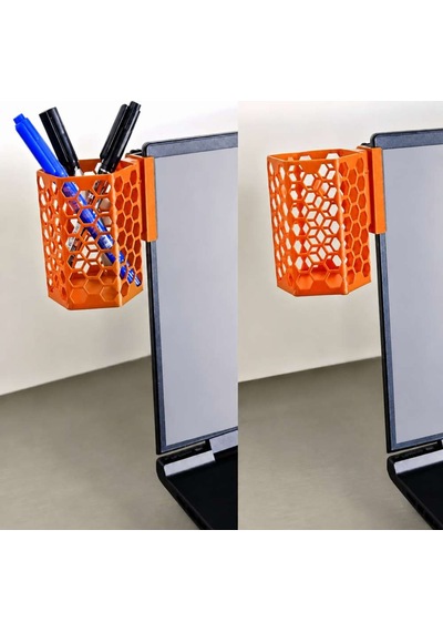 3d Baskı Monitor Kalemlik - Petek Desenli Laptop Kenar Altıgen Kalemlik-turuncu Diğer