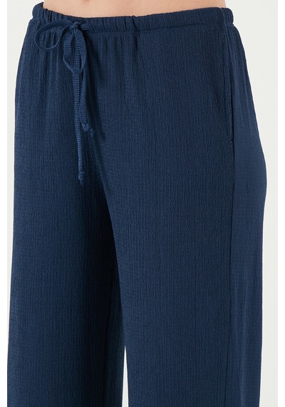 Lela Regular Fit Normal Bel Geniş Paça Bayan Pantolon 5866117 Indigo
