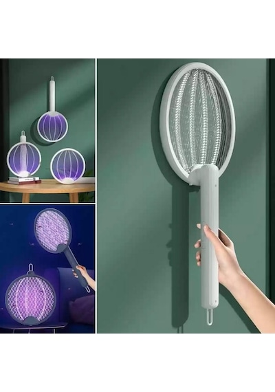 Zhltools Asılabilen Ve Masaüstü Olabilen 2w Sinek Öldürücü Mor Işıklı Raket