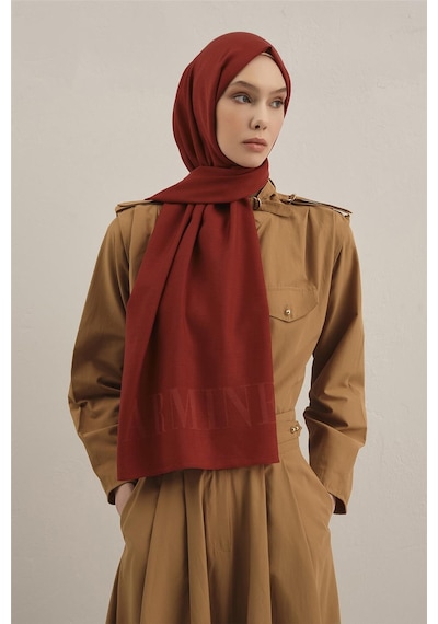 Armine Logo Drop Pamuk İpek Şal 32 Bordo