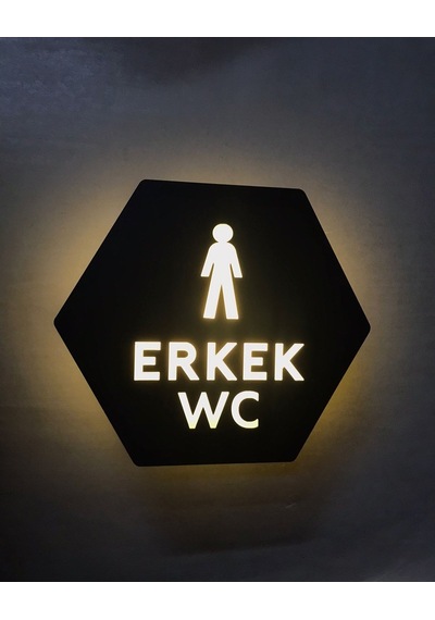 Honeycomb Serisi Işıklı Erkek Wc Yönlendirme Tabelası