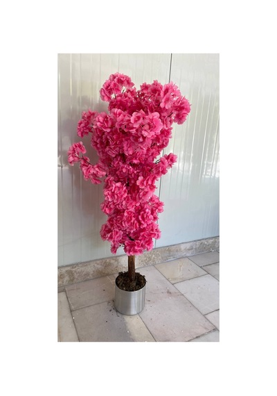 110 Cm Yapay Metal Saksı 30x30 Dekoratif Ağaç Çok Renkli