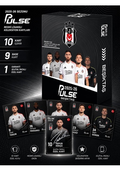 Mythos Pulse Beşiktaş Futbolcu Kartları 10'lu Özel Kutu 2025/2026 Resmi Lisanslı