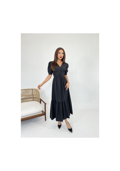 Butik İstanbul 6411 Elbise-siyah Si Yah
