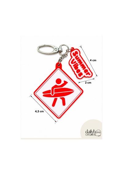 Paddle Board Charm Anahtarlık -summer Vibes Figürlü Çanta Aksesuarı-kutu İçecek Açacaklı Anahtarlık-3d Dekoratif Baskı-turuncu Turuncu