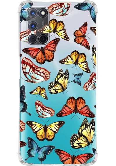 Prinrify Oppo A72 Uyumlu Water Color 2 Baskılı Şeffaf Köşe Korumalı Antişok Kılıf
