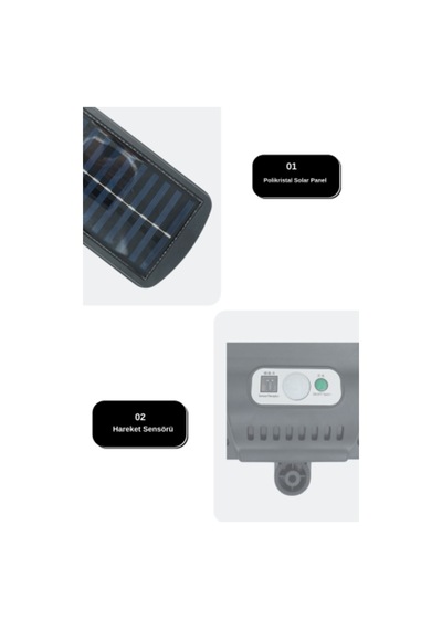 Solar Güneş Enerjili Kumandalı 6 Ledli Projektör Sokak Lambası Hareket Sensörlü Aydınlatma