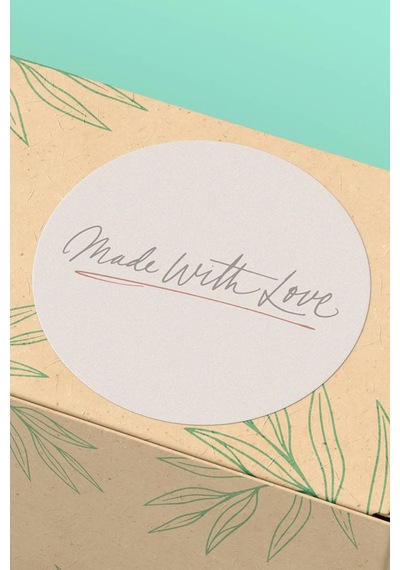 Minimal Made With Love Beyaz Sticker 3x3cm St2290 Çok Renkli