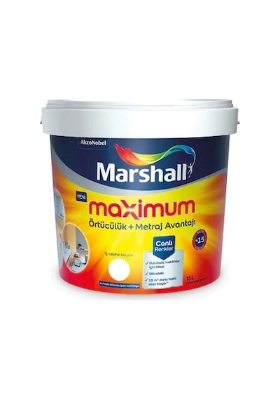 Marshall Maximum Silikonlu Silinebilir Iç Cephe Boyası 2.5 Lt