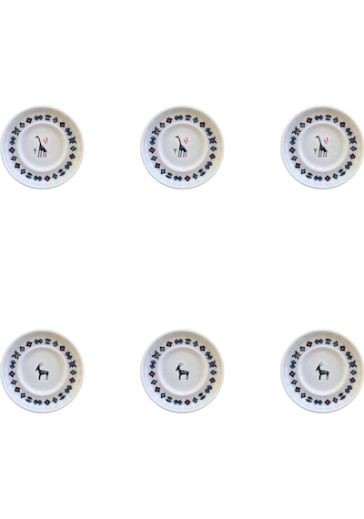 Porser Porselen Hitit Sefa Çay Tabağı Takımı 10cm 6 Parça Bns6ctprs1237 Çok Renkli