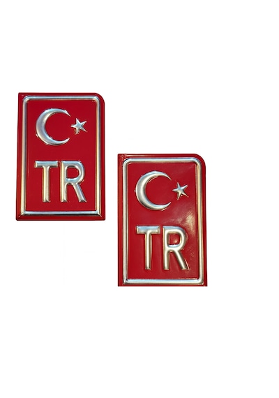 Plaka Tr Motosiklet Ve Kare Plakalara Özel Tasarlanmış Alıuminyum Sticker 3 Kırmızı