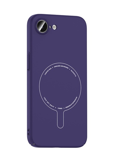 Maks Technology iPhone Uyumlu 16e Kılıf M-safe Şarj Özellikli Kamera Korumalı Mkst Elio Sert Pc Kapak - Derin Mor