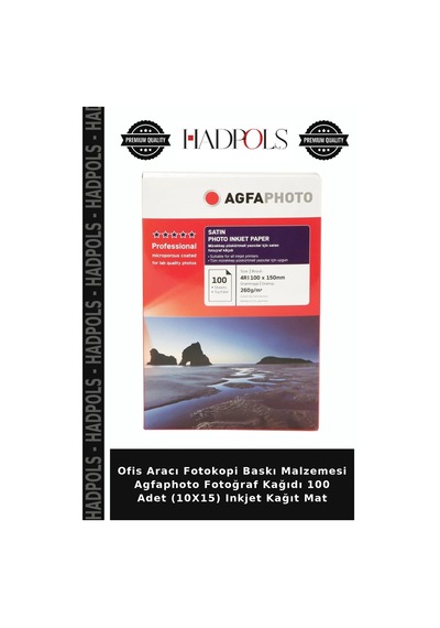 Ofis Aracı Fotokopi Baskı Malzemesi Agfaphoto Fotoğraf Kağıdı 100 Adet 10x15 Inkjet Kağıt Mat