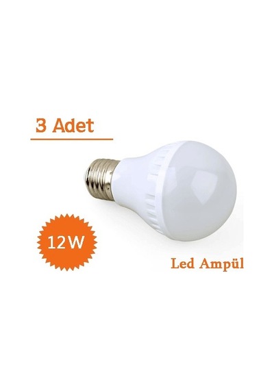 12W Enerji Tasarruflu Led Ampul 3 Adet