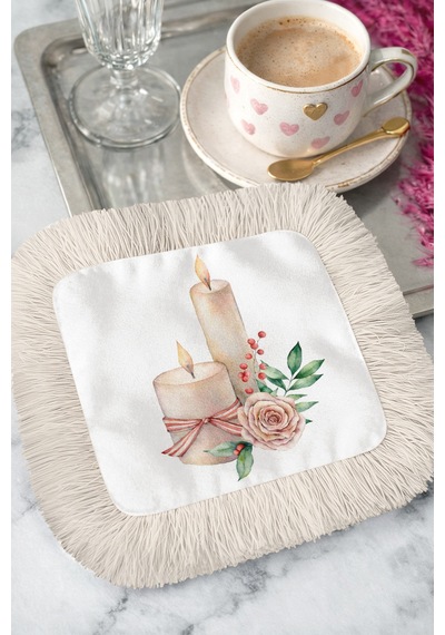 Romantik Mum Çiçek Saçaklı Kahve Yanı Sunumluk Peçete - Vintage Rustik Gül Bej Bardak Altlığı Mendil Soluk Adaçayı Beyaz Romantik Mum Çiçek Saçaklı Kahve Yanı Sunumluk Peçete - Vintage Rustik Gül Bej Bardak Altlığı Mendil Soluk Adaçayı Beyaz