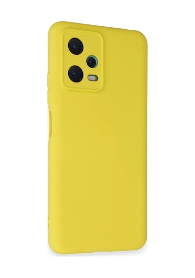 Xiaomi Redmi Note 12 5g Uyumlu Kılıf Nano İçi Kadife Silikon - Sarı