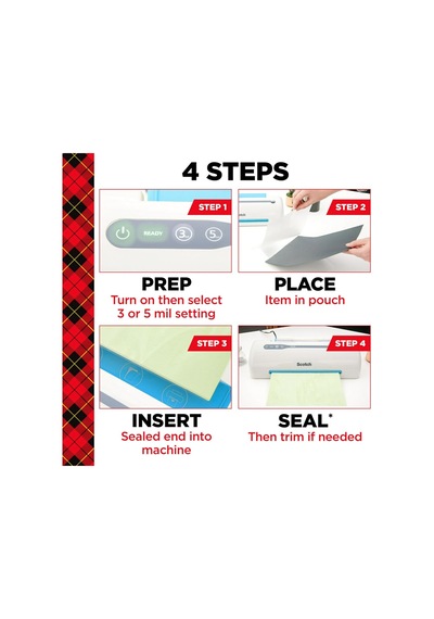 Scotch Thermal Laminator Pouches 3 Mil 100/pkg-8.9"x11.4" Letter Genel