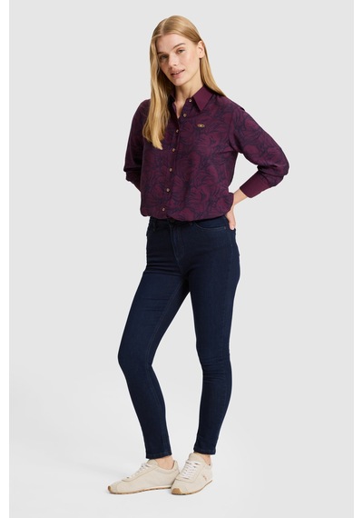 U.S. Polo Assn. Kadın Bordo Uzun Kollu Gömlek 50331577-vr180 Dark Plum