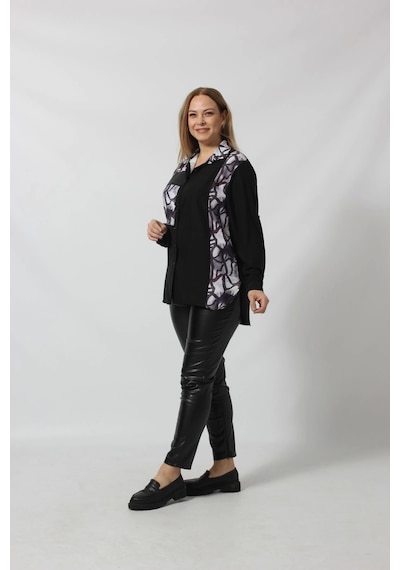 Moda Berray 3116 Siyah Desenli Şık Gömlek Siyah
