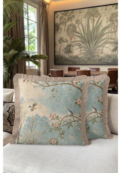 Kuşlu Vintage Çin Bahçesi Desenli Saçaklı Yastık Kılıfı-çiçek Dalları Bohem Püsküllü Kırlent Kılıfı Okyanus Deniz Turkuazı Kuşlu Vintage Çin Bahçesi Desenli Saçaklı Yastık Kılıfı-çiçek Dalları Bohem Püsküllü Kırlent Kılıfı Okyanus Deniz Turkuazı
