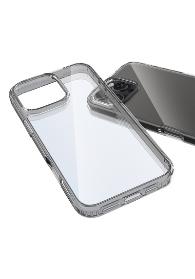 Apple Uyumlu iPhone Buff 16 Pro Max Air Hybrid Şeffaf Kılıf Smoke Black