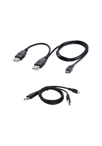 Harici Diskler Için 2 Usb 5 Pin Mini Usb Y Kablo Harddisk Kablosu