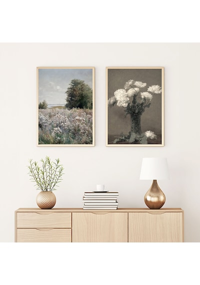 Huhuli Ahşap Çerçeveli 2 Li Modern Tablo Huhu274