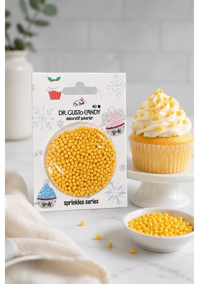 Dr. Gusto 2 Mm Sarı Boncuk Pasta Süsleme Şekeri