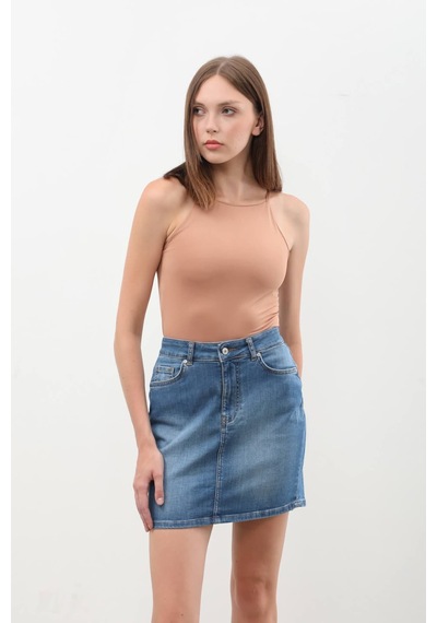 Banny Jeans Kadın Mavi Mini Jean Etek Mavi L