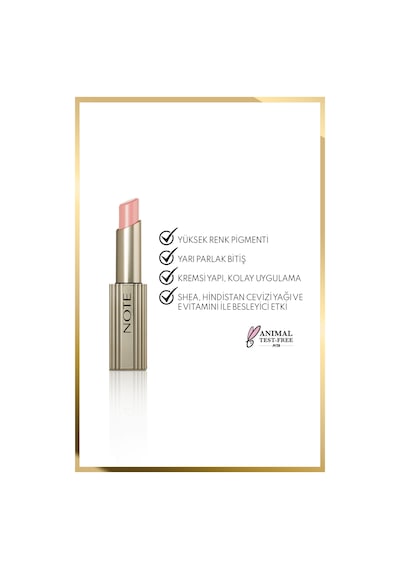 Note Aura Silk Lipstick 01 Cashmere Cloud Kremsi Yarı Parlak Ruj - Nude