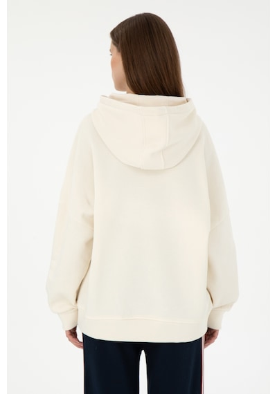 U.S. Polo Assn. Kadın Krem Kapüşonlu Sweatshirt 50292353-VR071