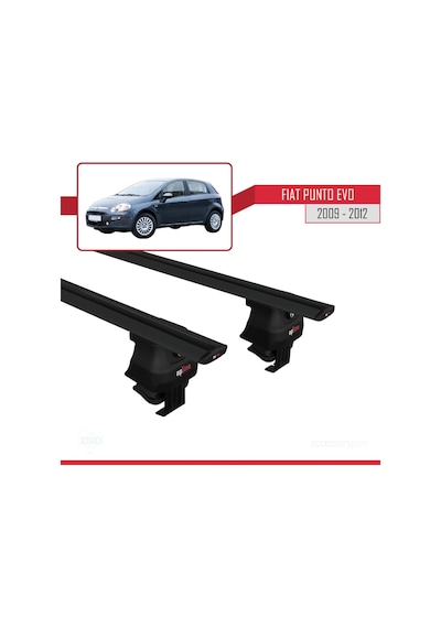 Fiat Punto Evo 199 2009-2012 Arası İle Uyumlu Ace-4 Ara Atkı Tavan Barı Siyah