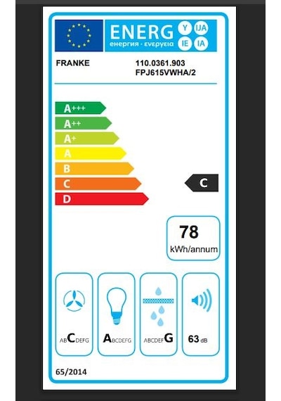 Franke Glass Vertical FPJ 615 V WH A Duvar Tipi 60 CM Davlumbaz