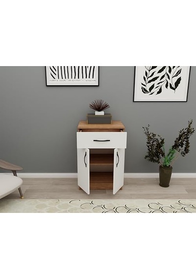 2 Raflı 2 Çekmeceli Banyo Düzenleyici Çekmeceli Dolap Komodin Db-0045 Çok Renkli