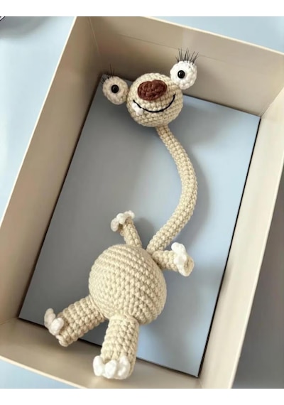 Amigurumi Buz Devri Sid Oyuncak Açık Gri