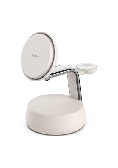 Belkin Wız040kqsd Boostcharge Pro 3-in-1 Qi2 Magsafe Uyumlu 25w Manyetik Şarj Standı Bej