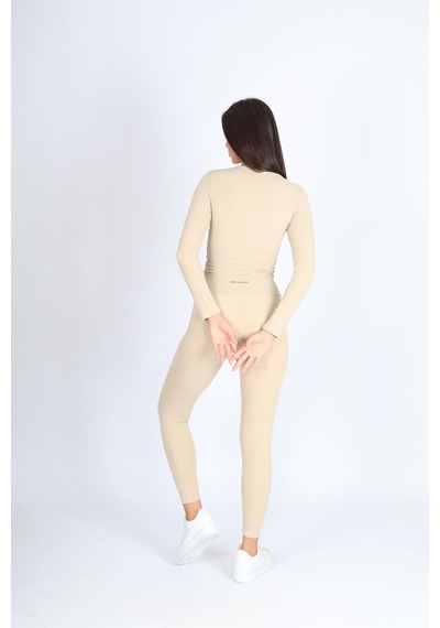 Soft&Basic Slım Fit Toparlayıcı Ve Esnek Bej Tayt Bej